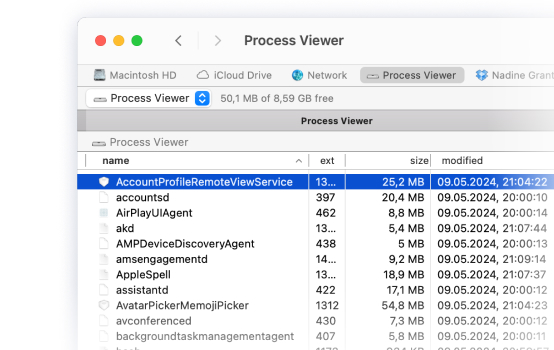 Process viewer on Mac