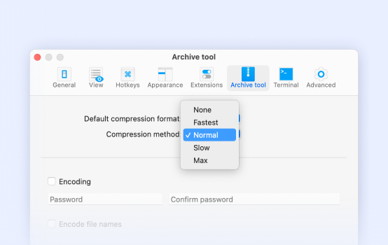 Customize compression settings