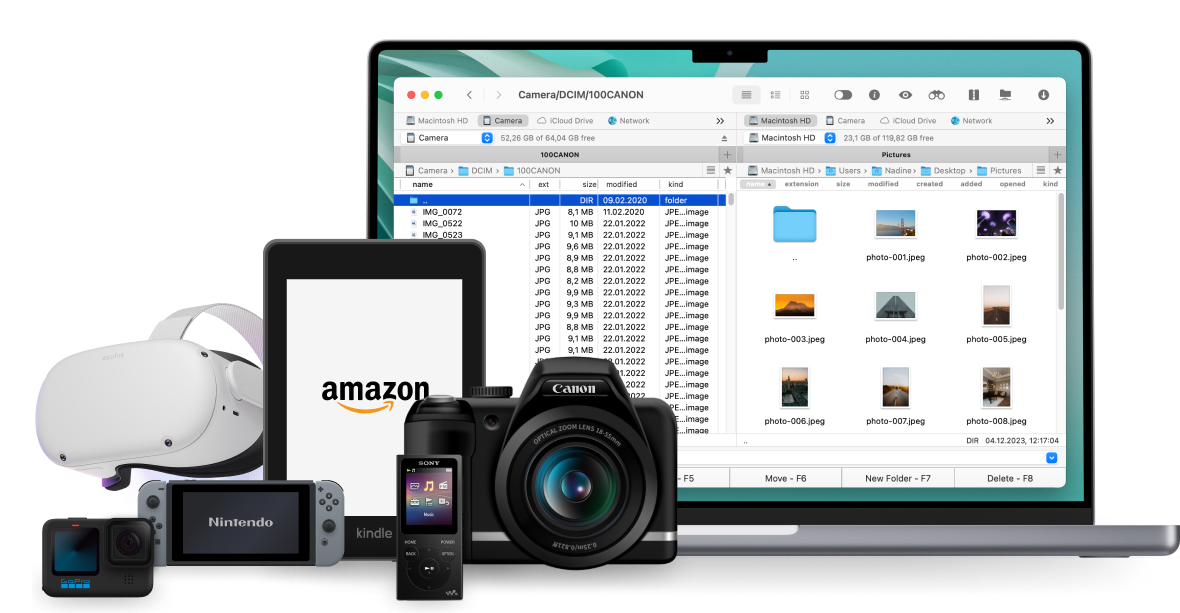 Commander One MTP File transfer for Mac