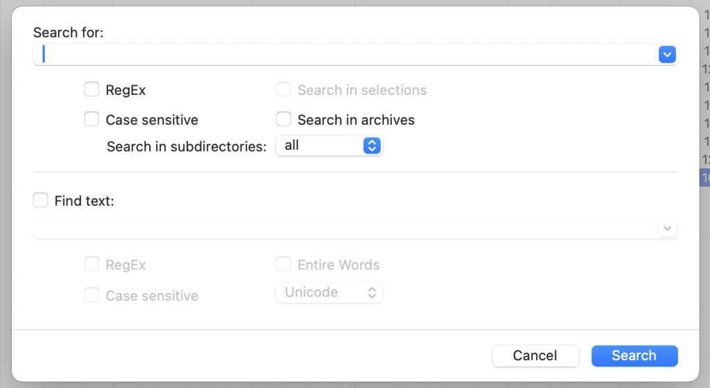 Search for specific files and content Click the “Search file” button to find specific files
