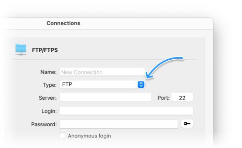 Enter the server details and login credentials
