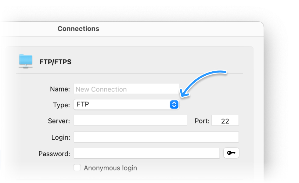 Enter your server details and login credentials. After that, click the “Connect” button. Enter the server details and login credentials