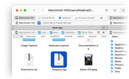 Select files for compression