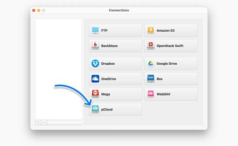 Choose pCloud and follow the steps in the wizard. After that, click the “Connect” button.