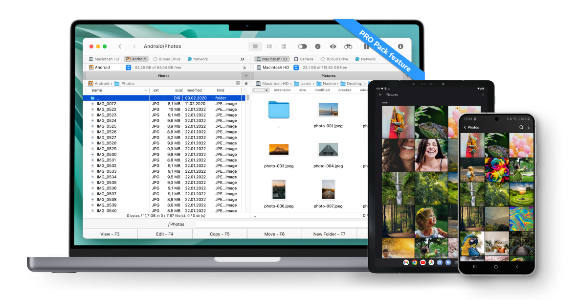 Commander One Android File transfer for Mac