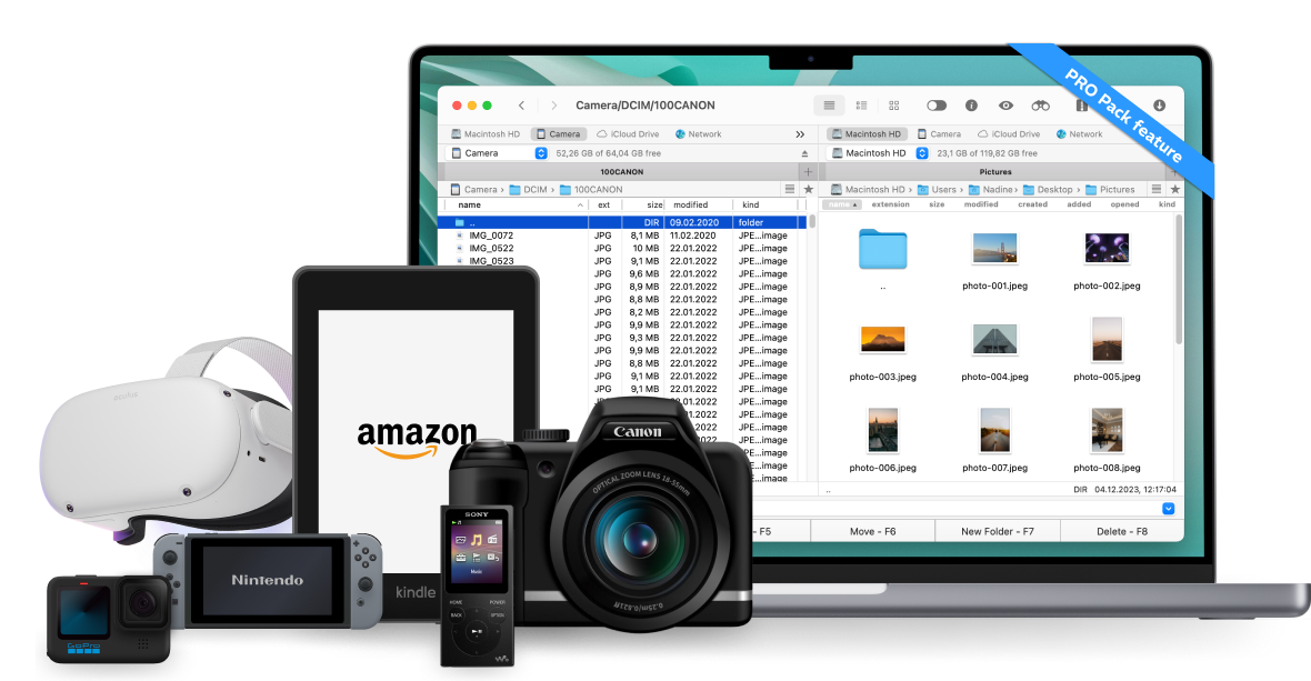 Commander One MTP File transfer for Mac